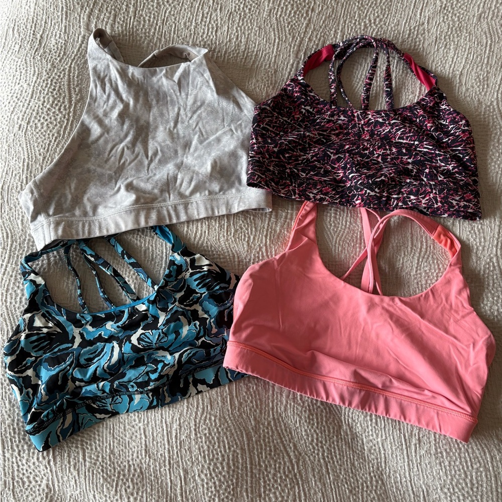 Set of Four Lululemon Energy Sports Bra (one with high neck)